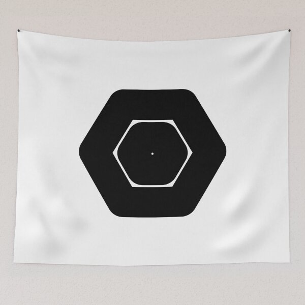 Item preview, Abstract hexagonal geometric: Black Uppercase Letter O designed and sold by SnedLab.