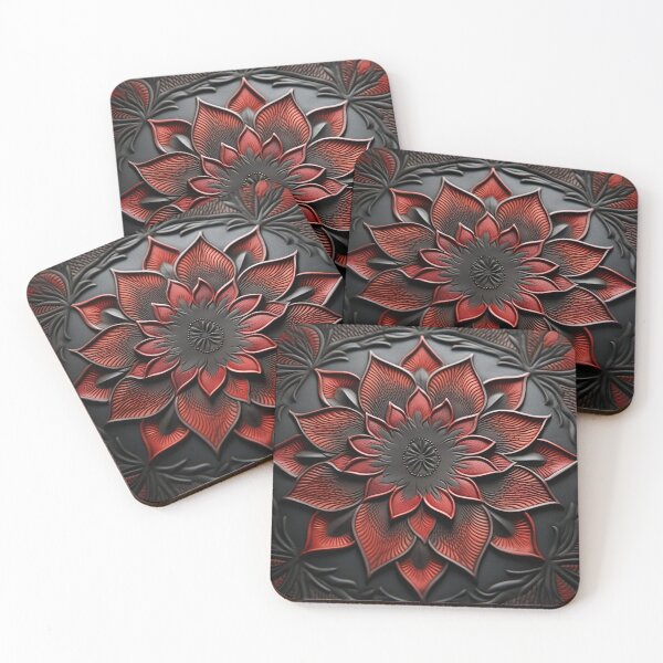 Item preview, Leather embossed Lotus flower digital art poster designed and sold by dcrc.
