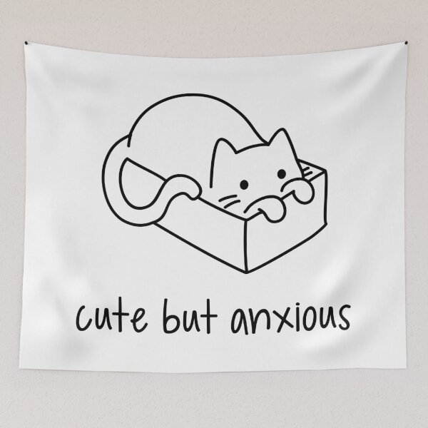 Item preview, Cute but Anxious - Kitty Cat designed and sold by wetchickenart.