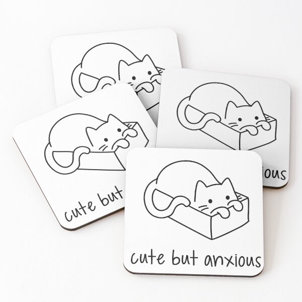 Item preview, Cute but Anxious - Kitty Cat designed and sold by wetchickenart.
