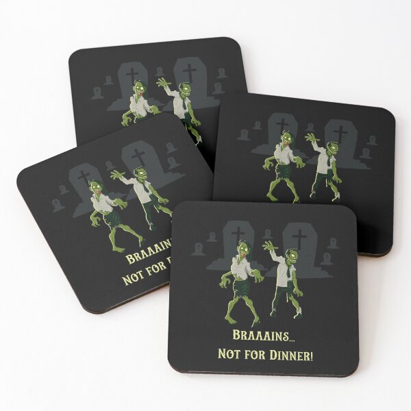 Item preview, Brains Not For Dinner Cartoon Halloween Zombies designed and sold by HiroChant.