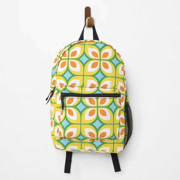 Item preview, Retro Mid Mod Floral Pattern Blue Yellow Green and Orange designed and sold by tonymagnerart.