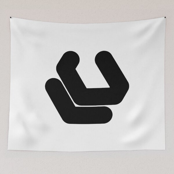 Item preview, Abstract hexagonal geometric: Black Uppercase Letter U designed and sold by SnedLab.