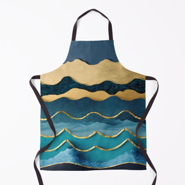 Item preview, Blue and Gold Ocean Waves designed and sold by Golden-Feathers.