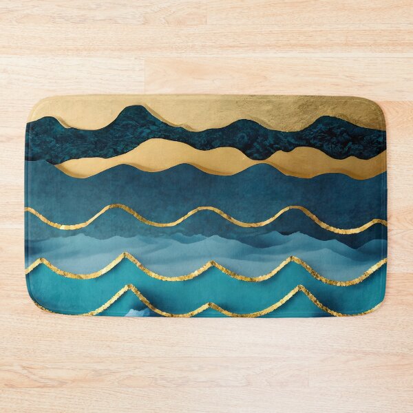 Item preview, Blue and Gold Ocean Waves designed and sold by Golden-Feathers.