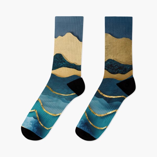 Item preview, Blue and Gold Ocean Waves designed and sold by Golden-Feathers.