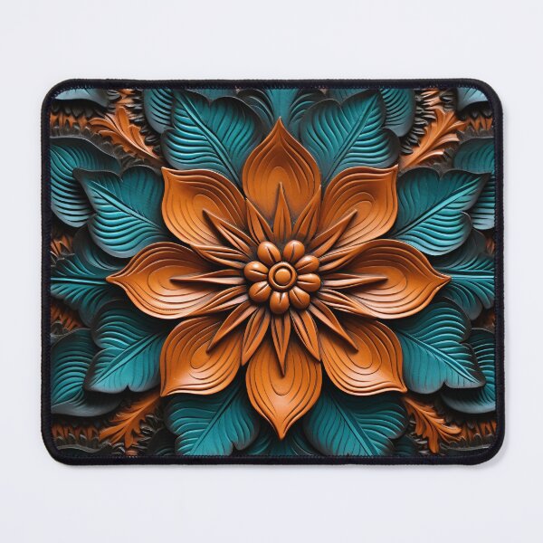 Item preview, leather embossed lotus flower digital art poster designed and sold by dcrc.