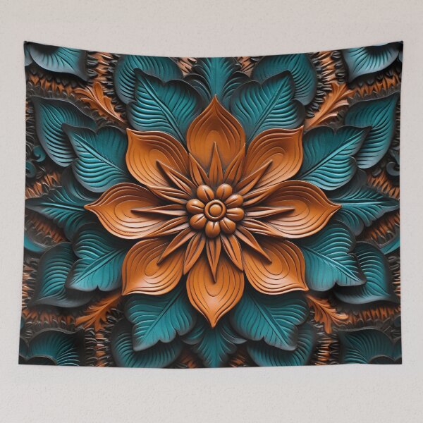 Item preview, leather embossed lotus flower digital art poster designed and sold by dcrc.