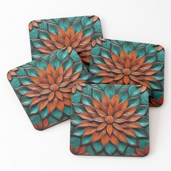 Item preview, leather embossed lotus flower digital art poster designed and sold by dcrc.