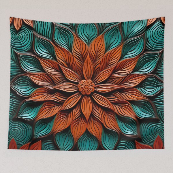 Item preview, leather embossed lotus flower digital art poster designed and sold by dcrc.