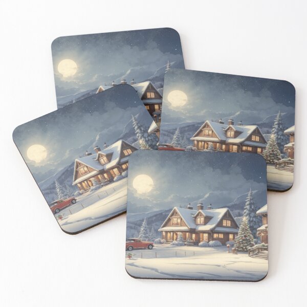 Item preview, christmas, landscape, village, winter, mountains, evening, moonlight designed and sold by Damian Sobczyk.