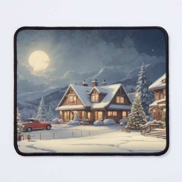 Item preview, christmas, landscape, village, winter, mountains, evening, moonlight designed and sold by Damian Sobczyk.
