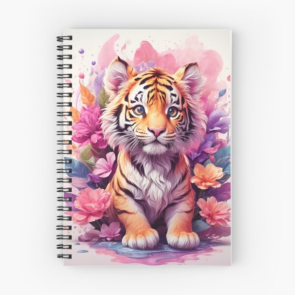 Item preview, Cute colorful baby Tiger - Fantasy flowers studio Ghibli style designed and sold by DigitalEmporio.