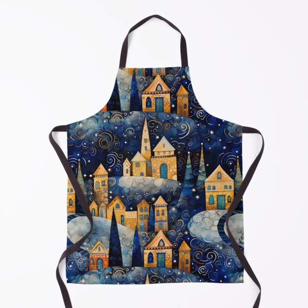 Item preview, Gold and Blue Christmas Village IV designed and sold by the-lamplighter.