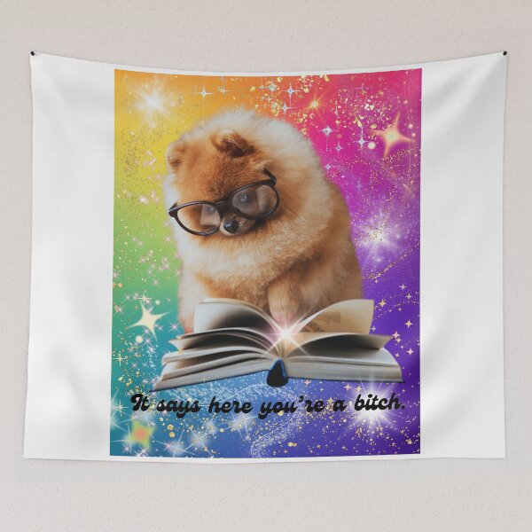 Item preview, It says here you're a bitch, pomeranian, rainbow designed and sold by Eternity Eventually.