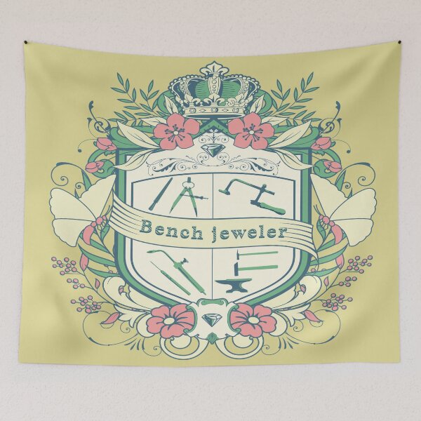Item preview, Bench jeweler coat of arms jeweler's tools jewelry maker gift funny metalsmith designed and sold by MetalicBabe.