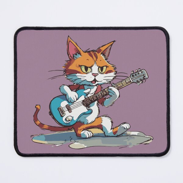Item preview, Orange Cat Playing Guitar designed and sold by PuffM.