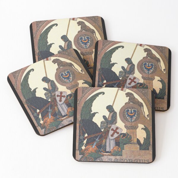 Item preview, St George Praying After Slaying The Dragon - Heinrich Lefler designed and sold by Cat Lady Designs.
