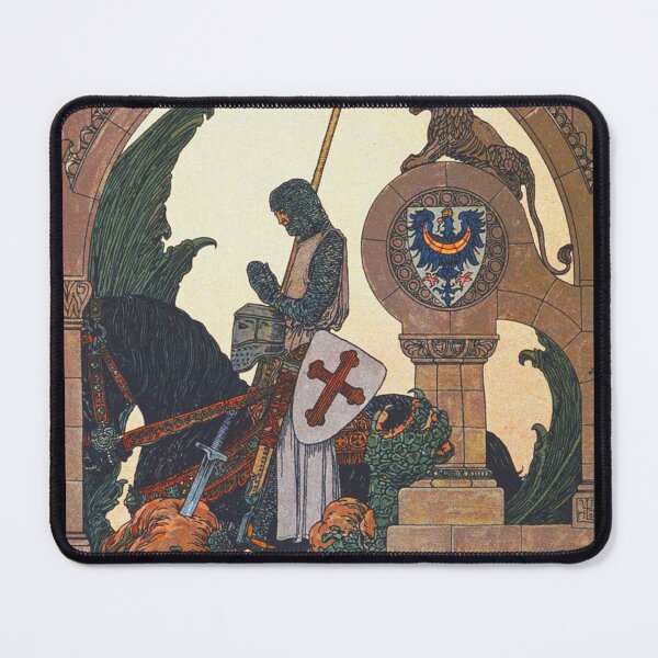 Item preview, St George Praying After Slaying The Dragon - Heinrich Lefler designed and sold by Cat Lady Designs.