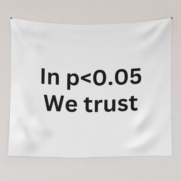 Item preview, In p<0.05 we trust, funny statistics and data science designed and sold by NoetherSym.