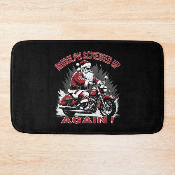 Item preview, Santa Clause driving motorcycle, funny Christmas text inscription designed and sold by Meandmyshop.