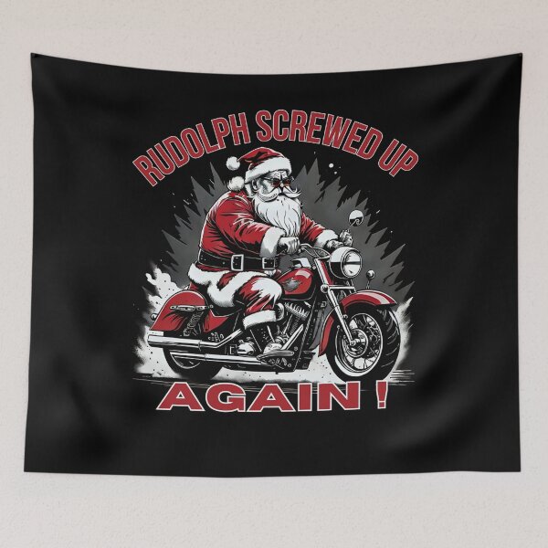 Item preview, Santa Clause driving motorcycle, funny Christmas text inscription designed and sold by Meandmyshop.