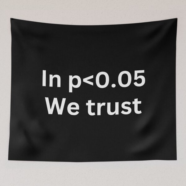 Item preview, In p<0.05 we trust, funny statistics and data science designed and sold by NoetherSym.