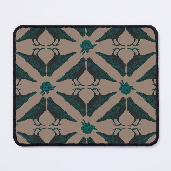Item preview, Gothic Crows and Roses on morel mushroom background designed and sold by Quick Brown Fox Canada.