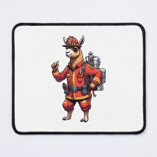 Item preview, Cute firefighter llama designed and sold by ExtraSilver.