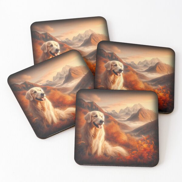 Item preview, Golden Retriever in Autumn Mountains designed and sold by Golden-Heaven.