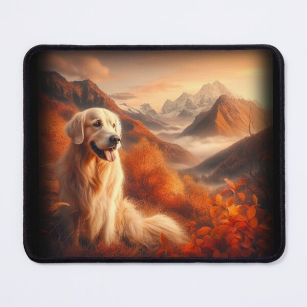 Item preview, Golden Retriever in Autumn Mountains designed and sold by Golden-Heaven.