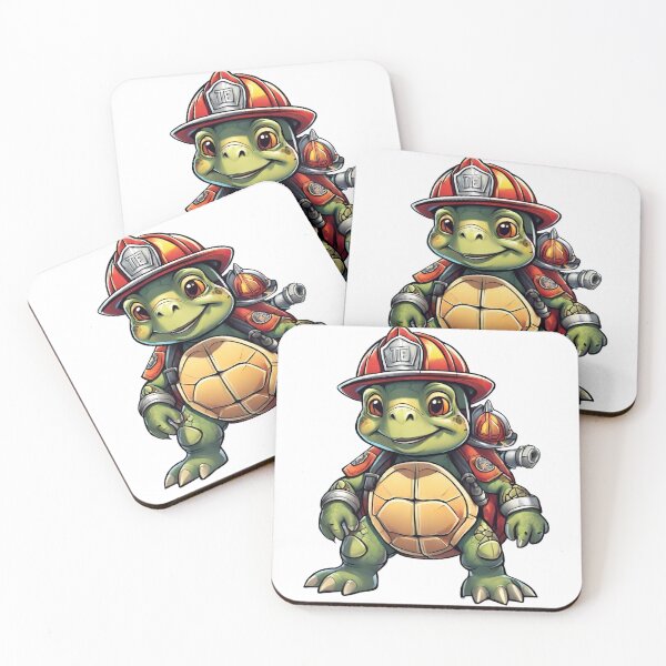 Item preview, Little cute firefighter turtle designed and sold by ExtraSilver.