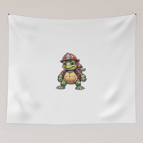 Item preview, Little cute firefighter turtle designed and sold by ExtraSilver.