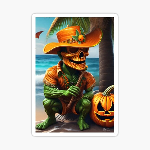 Item preview, Tropical Halloween ghoul designed and sold by MatrixTattoo.
