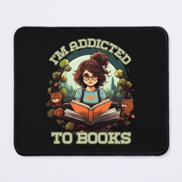 Item preview, I'm addicted to books pretty girl art design designed and sold by OnionsFamily.