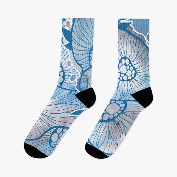 Item preview, Blue & Gray Watercolor Ellen Flowers designed and sold by BEATRIZKOBORI.