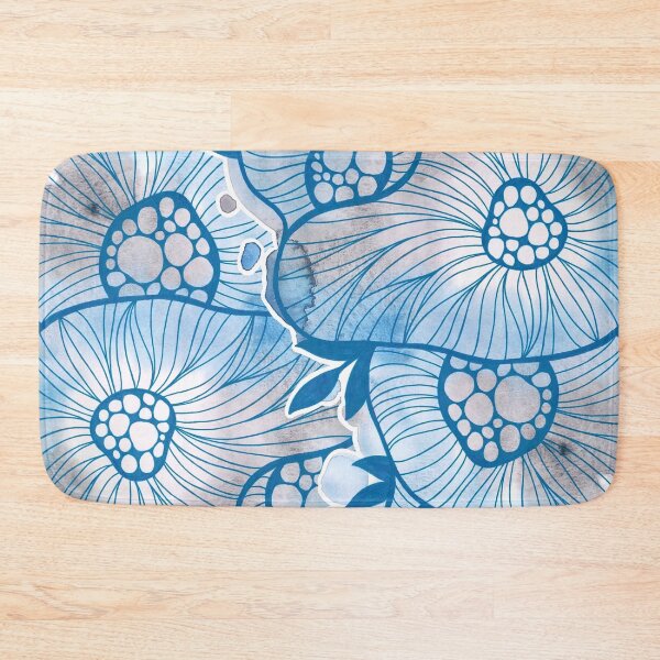Item preview, Blue & Gray Watercolor Ellen Flowers designed and sold by BEATRIZKOBORI.