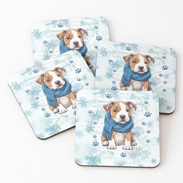 Item preview, AI generated | Cute Amstaff | Winter designed and sold by Twinmommy Store.