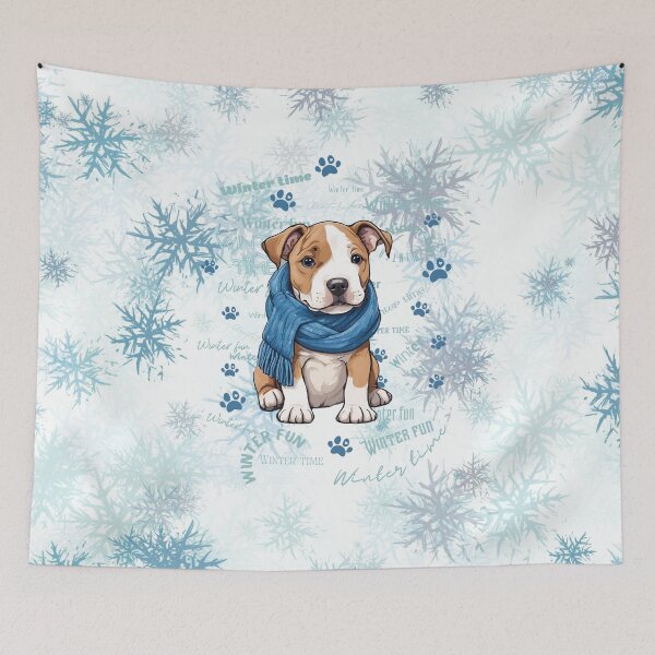 Item preview, AI generated | Cute Amstaff | Winter designed and sold by Twinmommy Store.