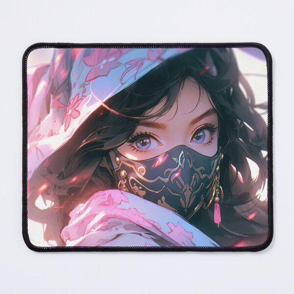 Item preview, Cute Floral Pastel Masked Assassin Anime Girl designed and sold by bubblegoth.
