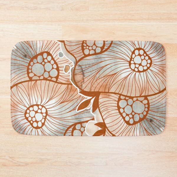 Item preview, Orange & Gray Watercolor Ellen Flowers designed and sold by BEATRIZKOBORI.