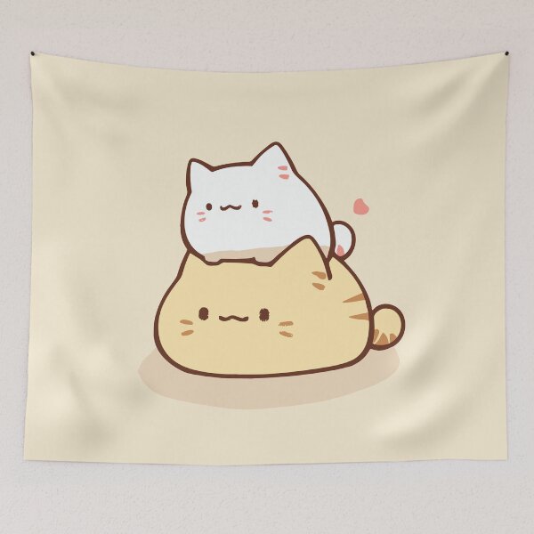 Item preview, Minimalist Fluffy Cat Cute Cartoon Art  designed and sold by JadesignFang.
