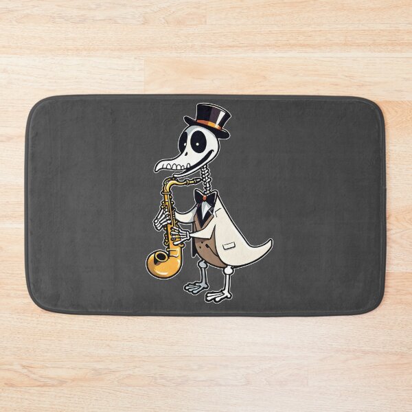 Item preview, Silly skeleton goose playing a saxophone  designed and sold by slothsandducks.