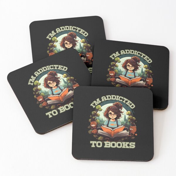 Item preview, I'm addicted to books pretty girl art design designed and sold by OnionsFamily.