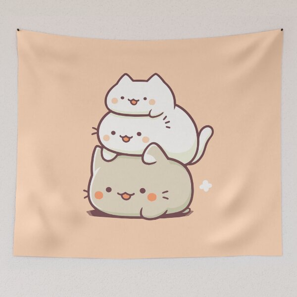 Item preview, Minimalist Fluffy Cat Cute Cartoon Art  designed and sold by JadesignFang.