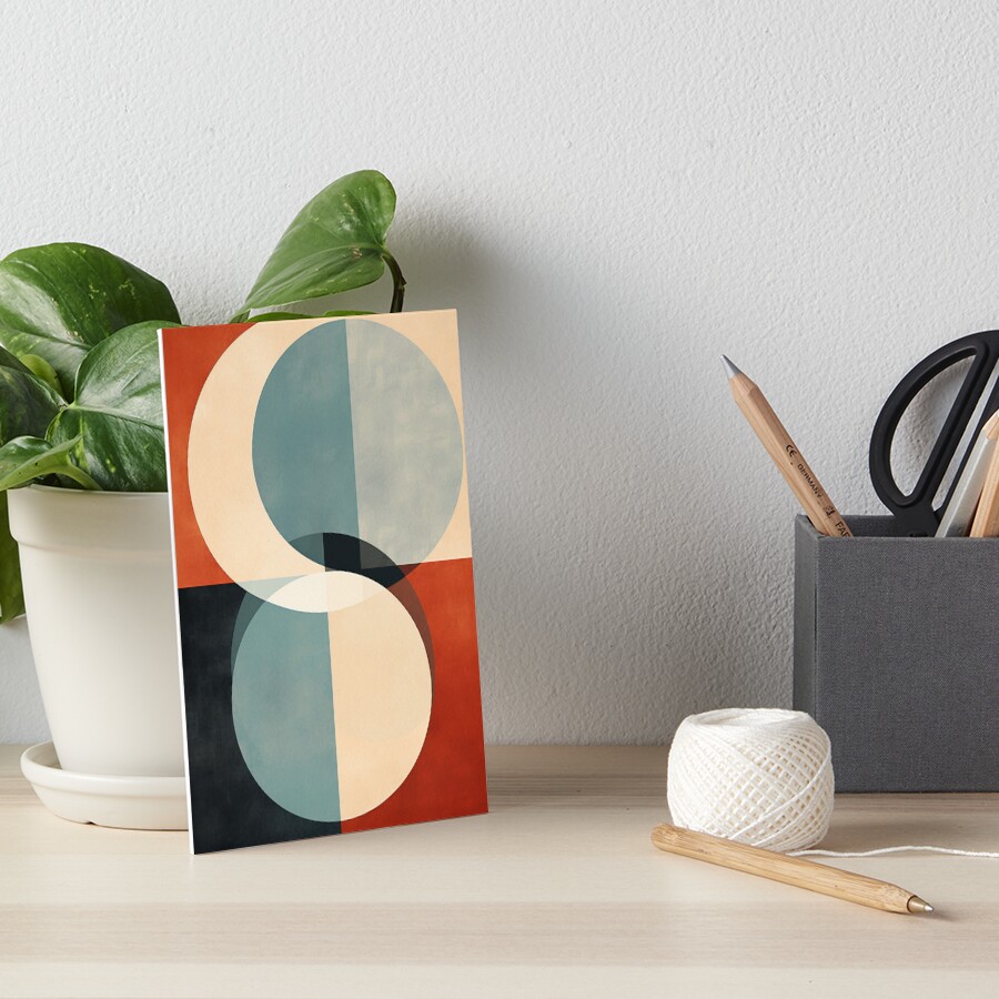 Mid Century Abstract Retro Geometric Art Pillow