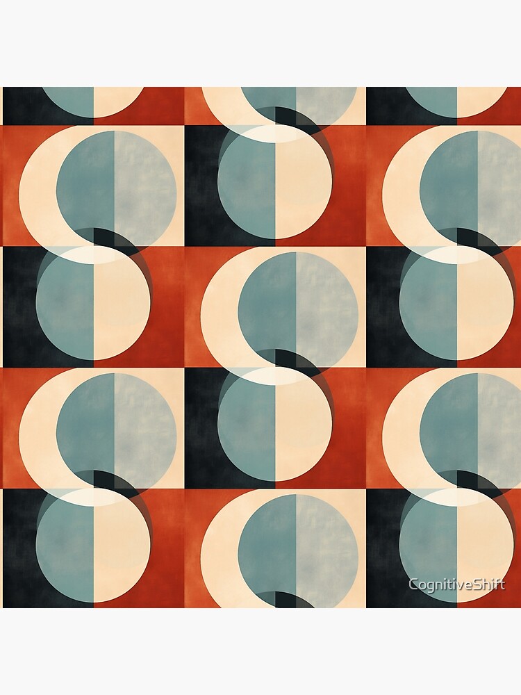Mid Century Abstract Retro Geometric Art Pillow