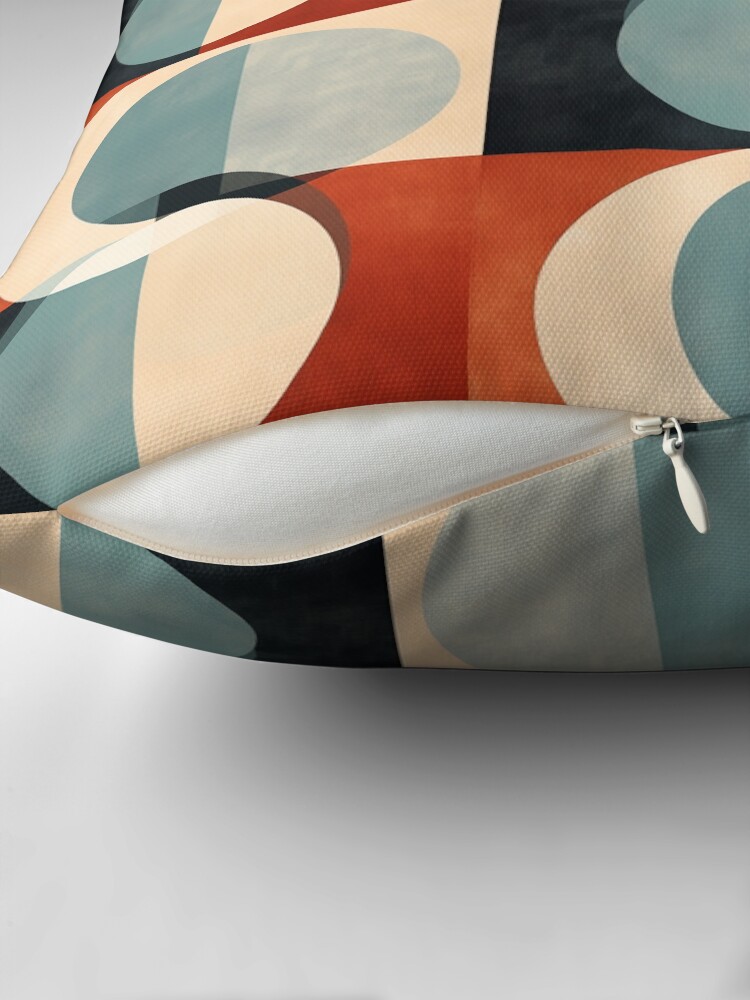 Mid Century Abstract Retro Geometric Art Pillow