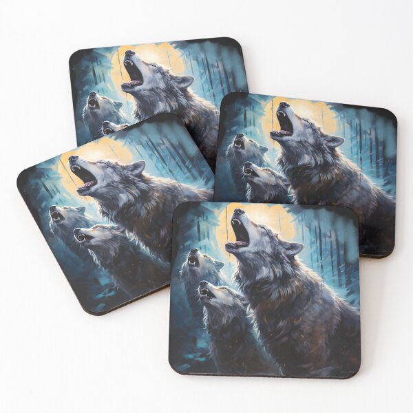 Item preview,  Howling Wolves at Moonlight designed and sold by Myra365Art.