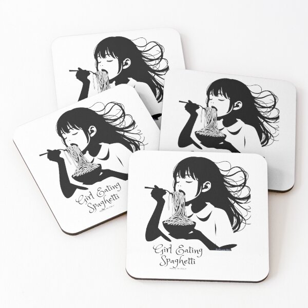Item preview, Girl Eating Spaghetti Amidst a Digital designed and sold by shinjino83.